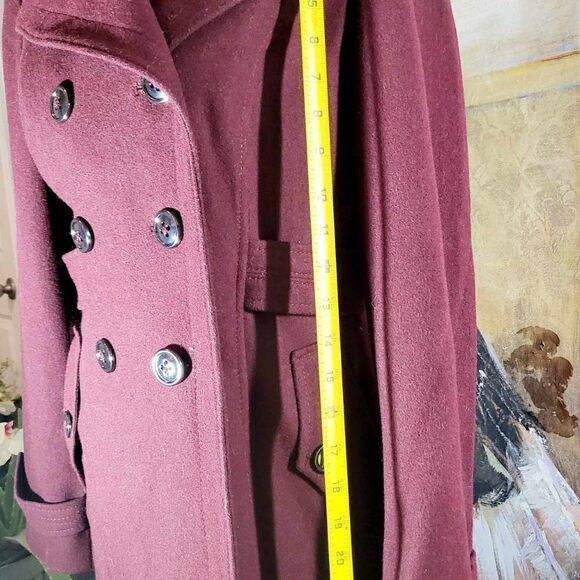 Used: APT 9 WOOL COAT. SIZE: SMALL, COLOR: MAROON - Picture 4 of 12